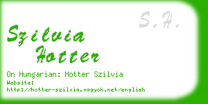szilvia hotter business card